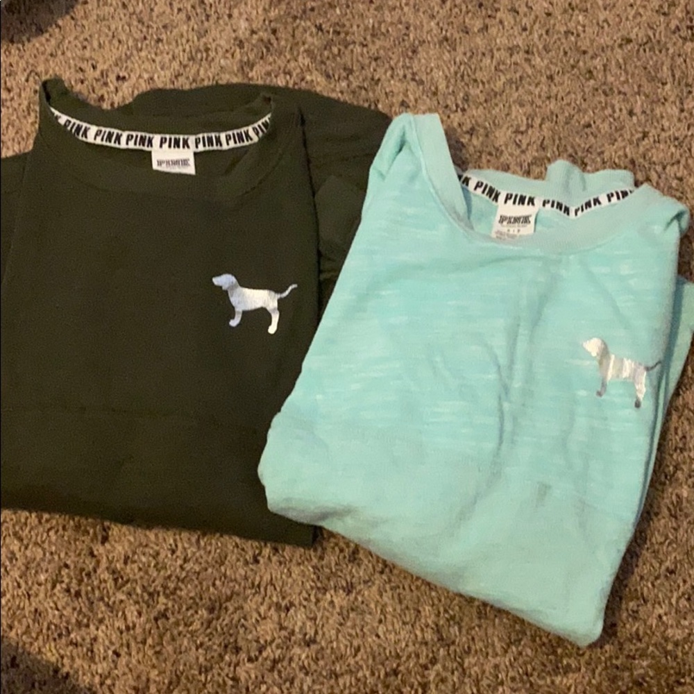 Pink crew necks